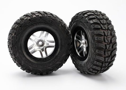 Traxxas SCT Satin Chrome & Black Wheels & S1 Kumho Tires (2) TRA5882R