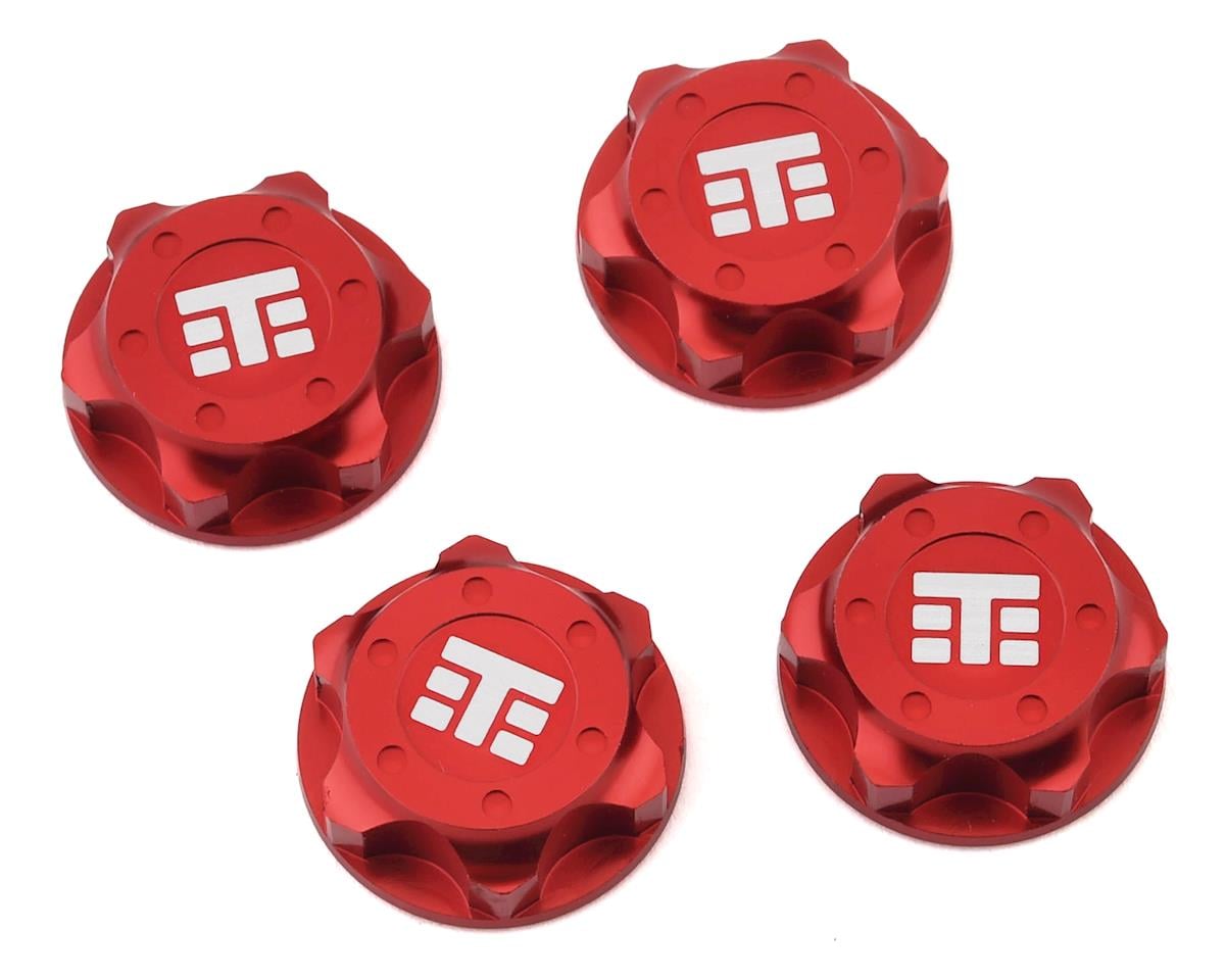 Tekno 17mm Aluminum "T Logo" Covered Serrated Wheel Nut (Red) (4) TKR5116BR
