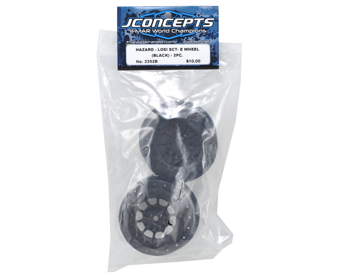 JConcepts 12mm Hex Hazard Short Course Wheels (Black) (2) (Ten-scte) JCO3352B