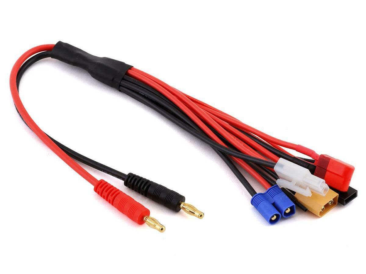 Racers Edge 7-function Charge Adapter to Male 4mm Bullets, 300mm Wire RCE1624