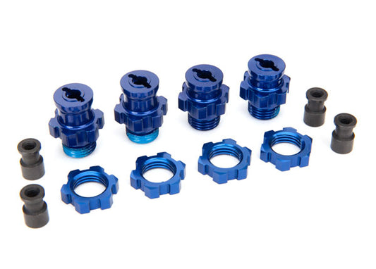 Traxxas Blue Aluminum 17mm Splined Wheel Hub Adapters (4) TRA5853X