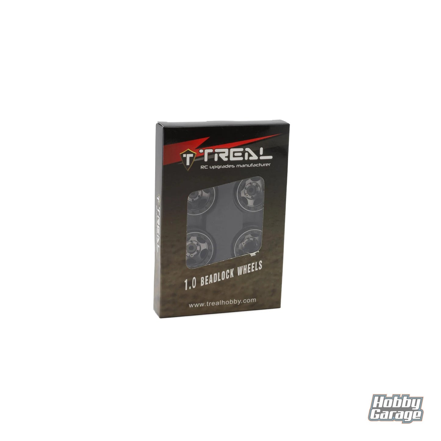 Treal Hobby Type B 1.0" 5-Spoke Beadlock Wheels (Black/Grey) (4) (22.4g)
