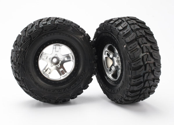 Traxxas SCT Satin Chrome & Black Wheels & Kumho Tires (2) TRA5881