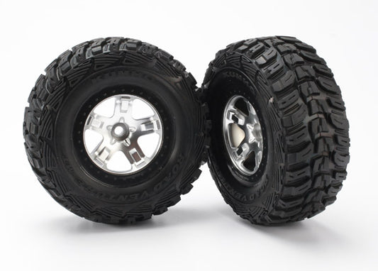 Traxxas SCT Satin Chrome & Black Wheels & Kumho Tires (2) TRA5881
