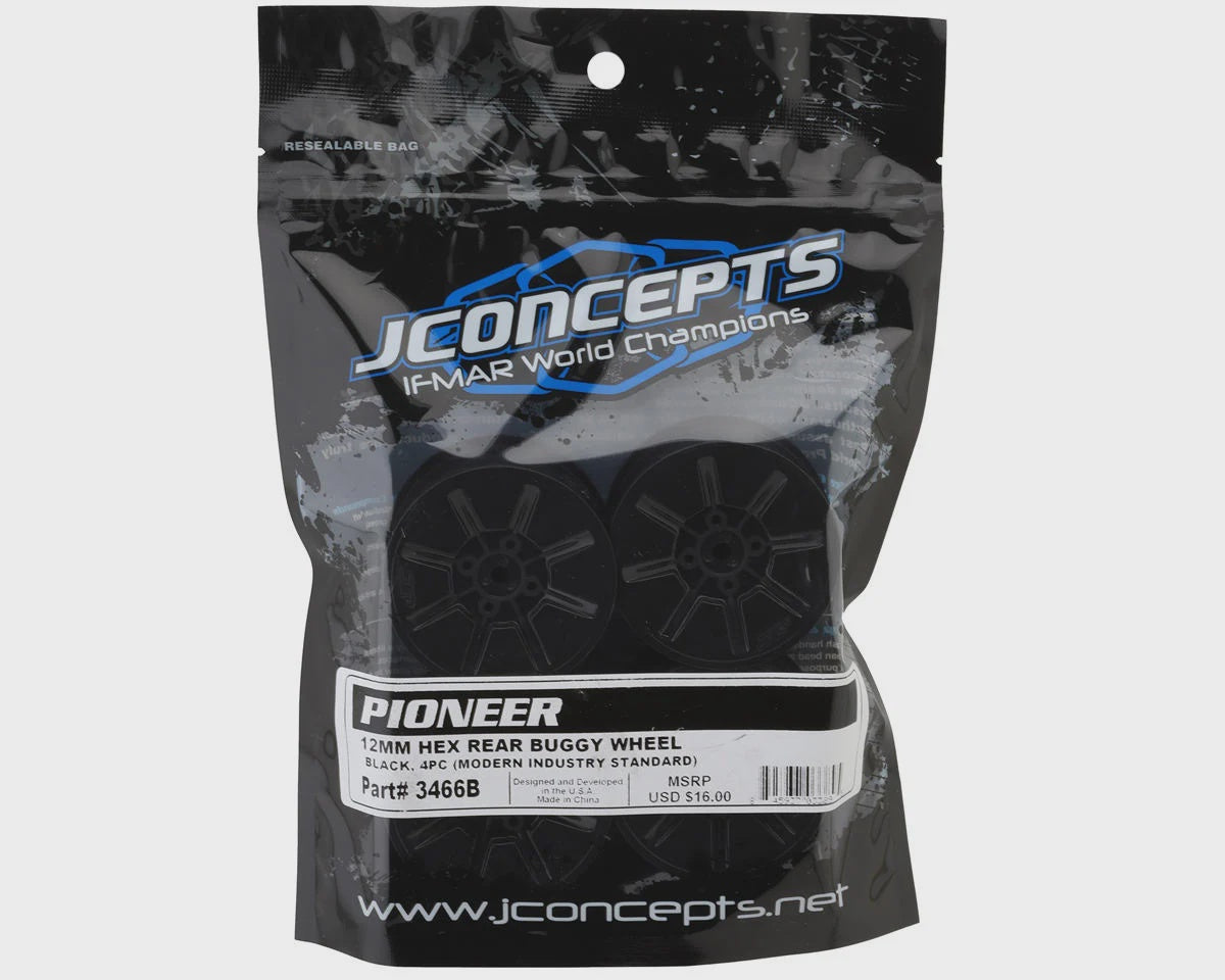 JConcepts Pioneer 2.2 Rear Buggy Wheels (Black) (4) JCO3466B
