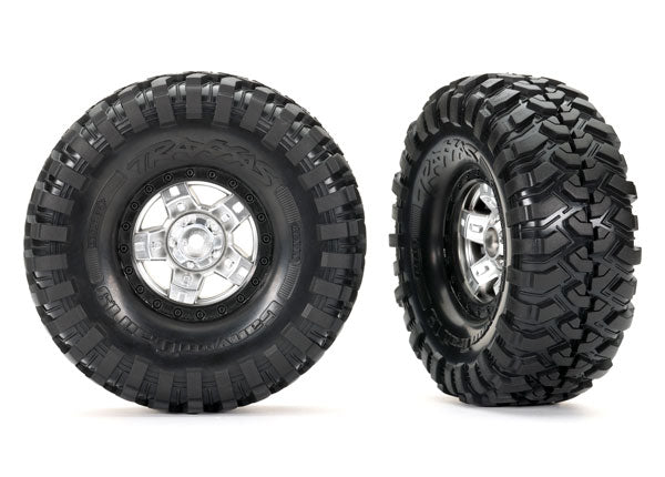 Traxxas 1.9" Chrome TRX-4 Sport Wheels & Canyon Trail Tires (2) TRA8179X