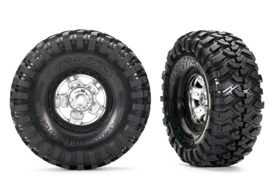 Traxxas 1.9" Chrome TRX-4 Sport Wheels & Canyon Trail Tires (2) TRA8179X