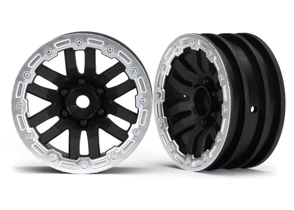 Traxxas 1.9" Black & Satin Chrome Trx Wheels (2) TRA8271X