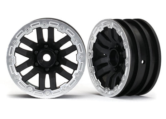 Traxxas 1.9" Black & Satin Chrome Trx Wheels (2) TRA8271X