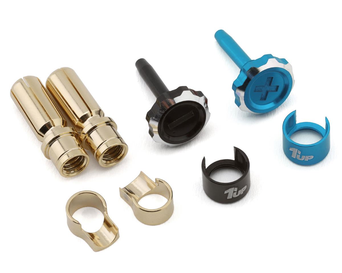 1up Racing "Lockdown" Bullet Plug Grips 5mm (Bright Blue) 1UP190452