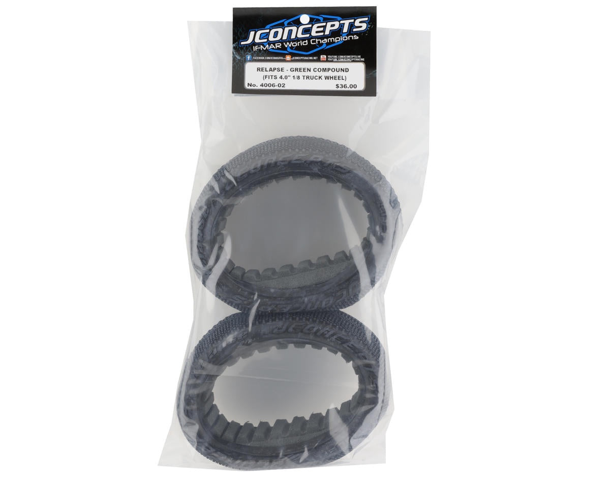 JConcepts Relapse - Green Compound, Fits 4.0" 1/8th Off-road Truck JCO4006-02