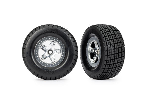 Traxxas Dirt Oval Satin Front Wheels w/ Hoosier Tires (2) TRA10476