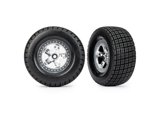 Traxxas Dirt Oval Satin Front Wheels w/ Hoosier Tires (2) TRA10476