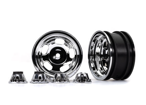 Traxxas 2.2" Slotted Chrome Wheels (2) TRA8158X