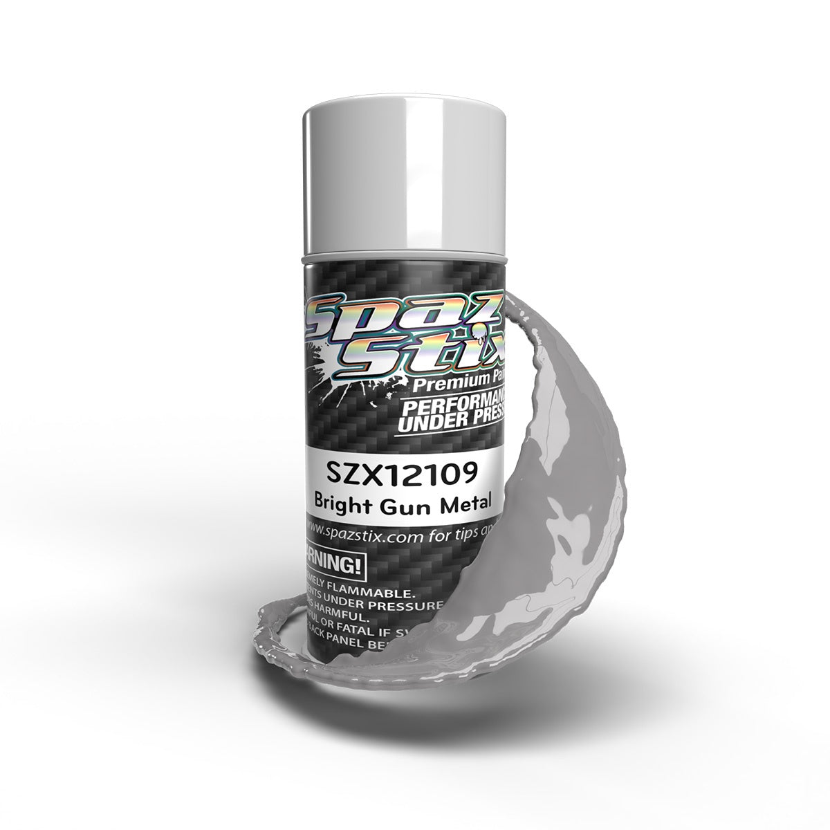 Spaz Stix Bright Gunmetal Aerosol Paint, 3.5oz Can SZX12109