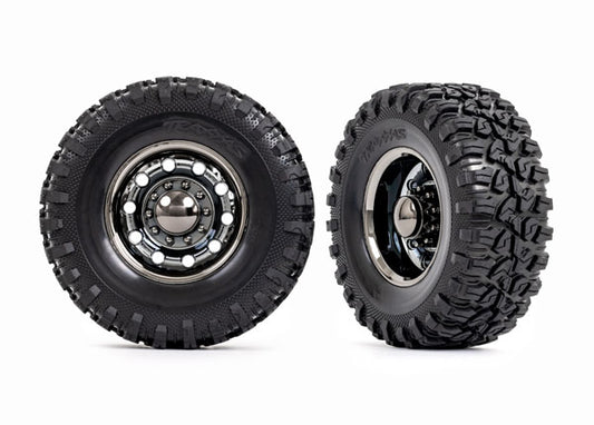 Traxxas 2.2" Black Chrome Rear Wheels & Canyon Rt Tires (2) TRA8854X