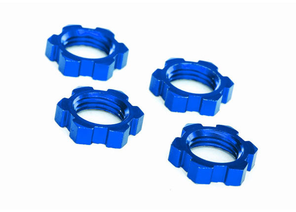 Traxxas Serrated 17mm Blue Aluminum Splined Wheel Nuts (4) TRA7758