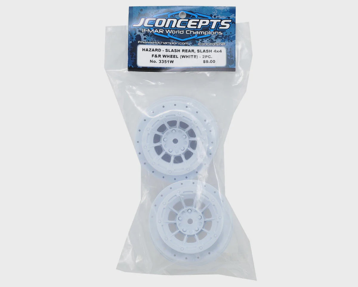 JConcepts 12mm Hex Hazard Short Course Wheels (White) (2) (Slash) JCO3351W