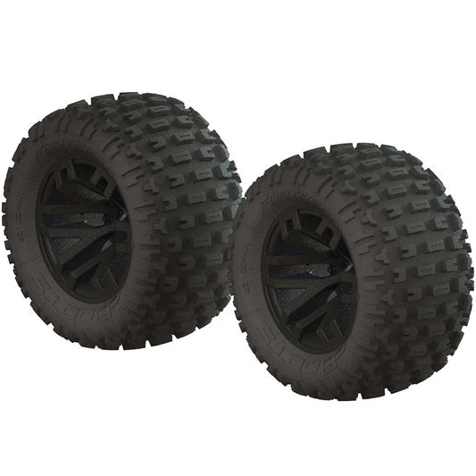 ARRMA 1/10 dBoots Fortress MT 2.2/3.0 Pre-Mounted Tires, 14mm Hex, AR550044