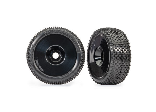 Traxxas 3.0" Dished Wheels w/ Response Pro Tires (2) TRA9074-BLK