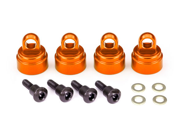 Traxxas Orange Aluminum Shock Caps (4) TRA3767T