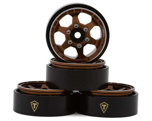 Treal Hobby Type D 1.0" Concave 6-spok Beadlock Wheels (Bronze) (4) TLHTSCX24-150