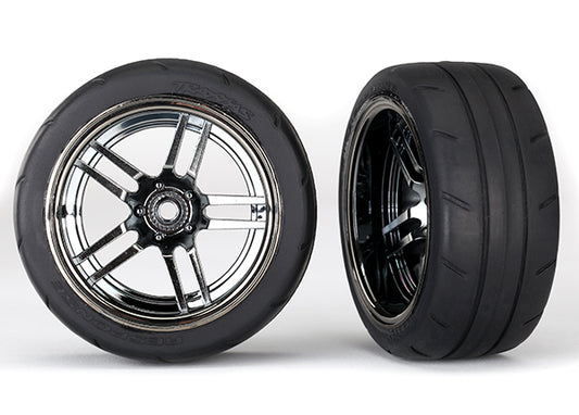 Traxxas 1.9" Black Chrome Rear Wheels & Response Tires (2) TRA8374