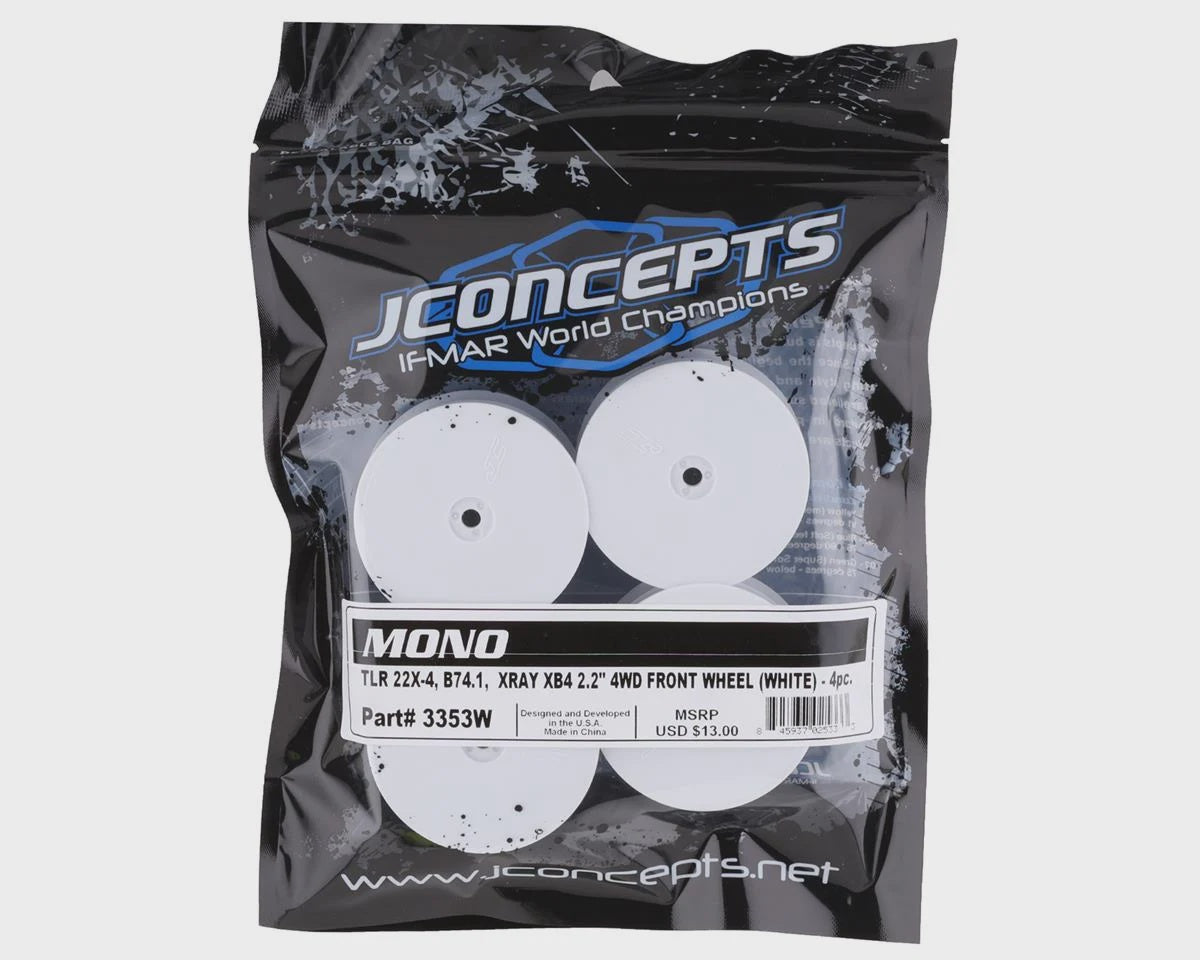 JConcepts 12mm Hex Mono 2.2 4WD Front Buggy Wheels (4) (White) JCO3353W