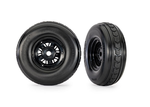 Traxxas 3.2" Funco Black Front Wheels & Arrow Tires (2) TRA10972
