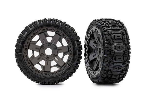 Traxxas 3.0" Gray Wheels w/ Sledgehammer Tires (2) TRA9073