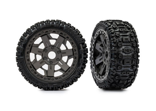 Traxxas 3.0" Gray Wheels w/ Sledgehammer Tires (2) TRA9073