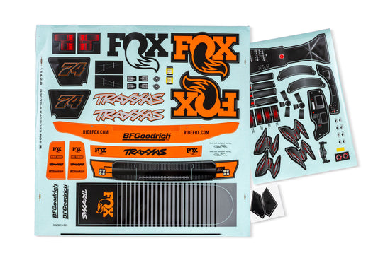 Traxxas Unlimited Desert Racer Fox Edition Decal Sheets TRA8561