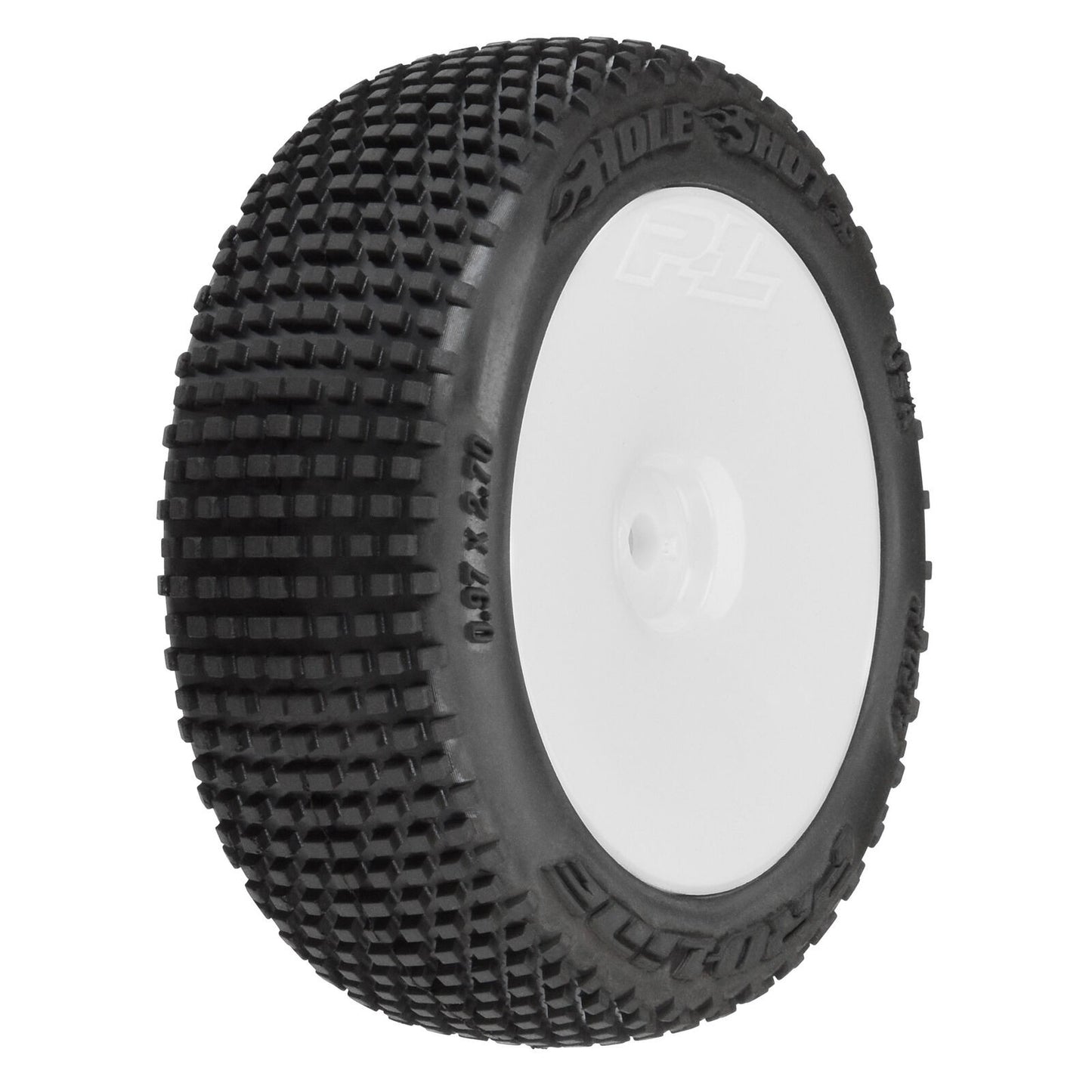 Pro-Line 1/14 Hole Shot 3.0 F/R Tire MTD 12mm White Velocity (4): Typhon GROM PRO1031713