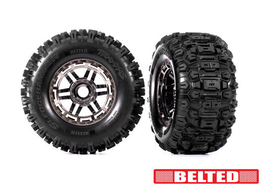 Traxxas Maxx 2.8" Chrome Wheels & Belted Sledgehammer Tires (2) TRA8979A