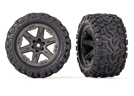 Traxxas Rxt 2.8" Gray Wheels & Talon Ext Tires (2) TRA6763