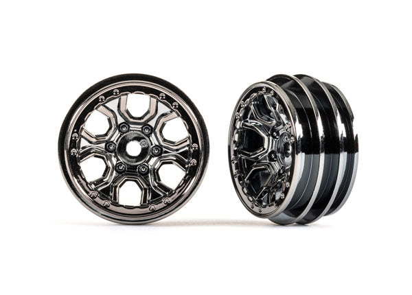 Traxxas 1.0" Black Chrome Wheels (2) TRA9770-BLKCR