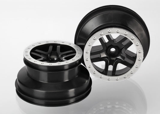 Traxxas Split-spoke Black & Satin Chrome Wheels (2) TRA5884