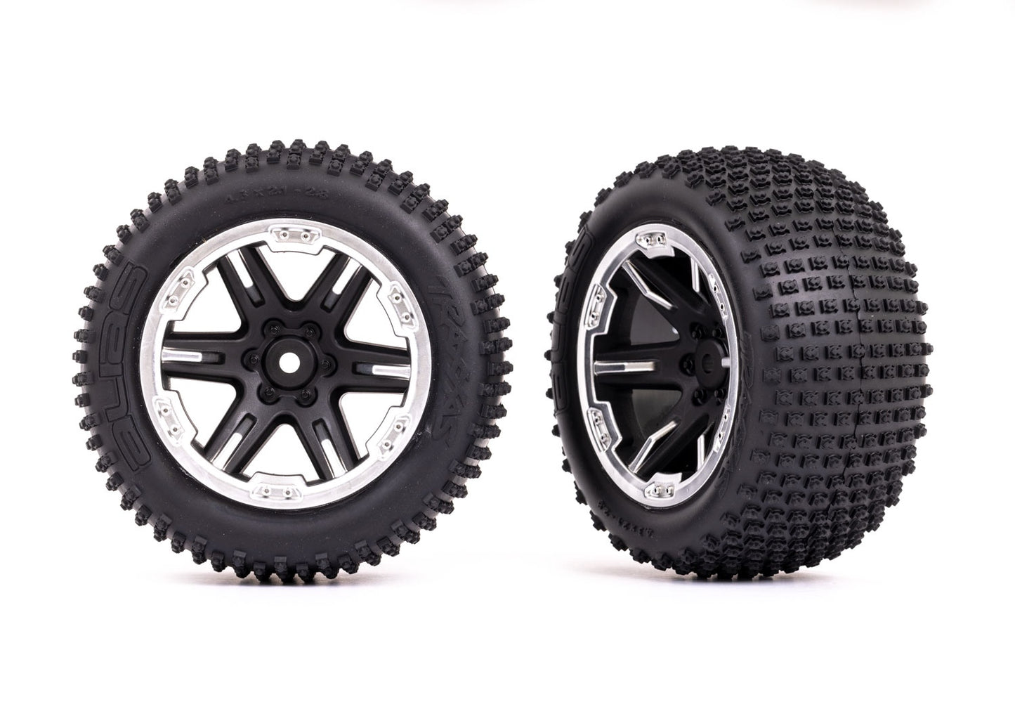 Traxxas Rxt 2.8" Black & Satin Wheels & Alias Tires (2) TRA3772X