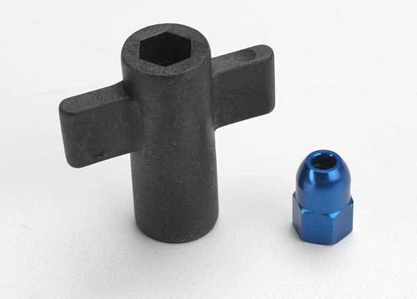 Traxxas Blue Aluminum Antenna Crimp Nut w/ Wrench TRA5526