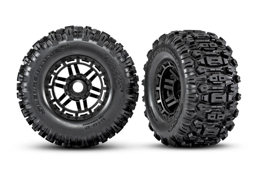 Traxxas Maxx 2.8" Black Wheels & Sledgehammer Tires (2) TRA8973