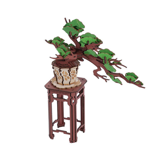 Robotime Evergreen Pine Bonsai Diy Wooden 3D Puzzle ROETG510