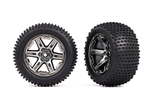 Traxxas Rxt 2.8" Black Chrome Wheels & Alias Tires (2) TRA3772R