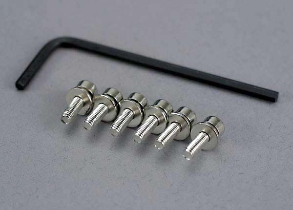Traxxas Cap-Head Machine Screws 3x10 mm (6) w/ Washers TRA3159