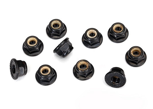Traxxas Black 4mm Flanged Nylon Locking Nuts (10) TRA8347