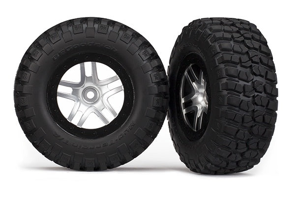 Traxxas SCT Satin Chrome & Black Wheels w/ Bfg Tires (2) TRA6873X