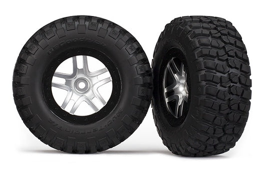 Traxxas SCT Satin Chrome & Black Wheels w/ Bfg Tires (2) TRA6873X