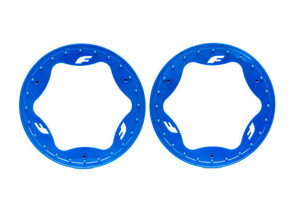 Traxxas 3.9" Blue Funco Rear Beadlock Rings (2) TRA10977-BLUE