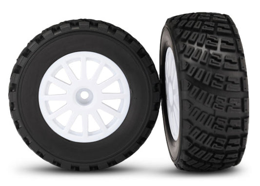 Traxxas White 12-spoke Rally Wheels w/ S1 Rally Tires (2) TRA7473R