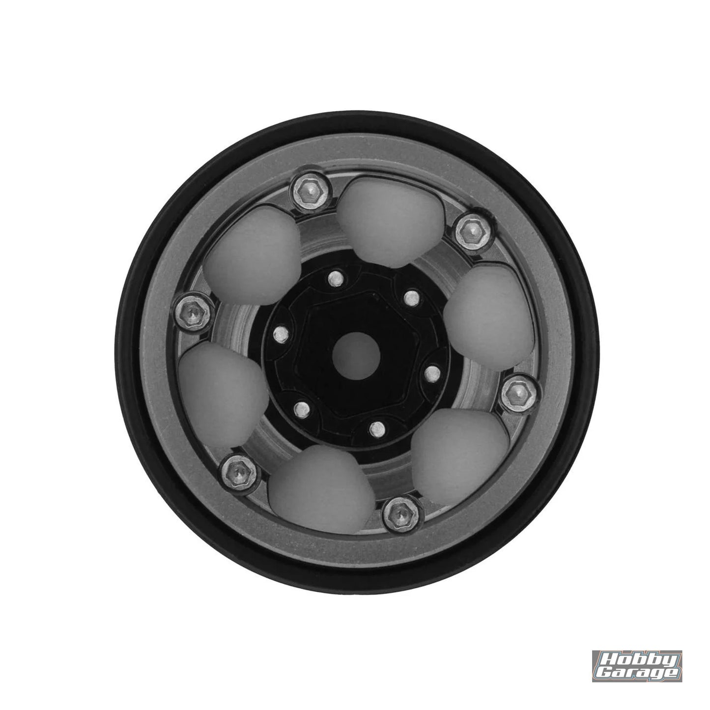 Treal Hobby Type D 1.0" Concave 6-Spoke Beadlock Wheels (Grey) (4) (21.2g)