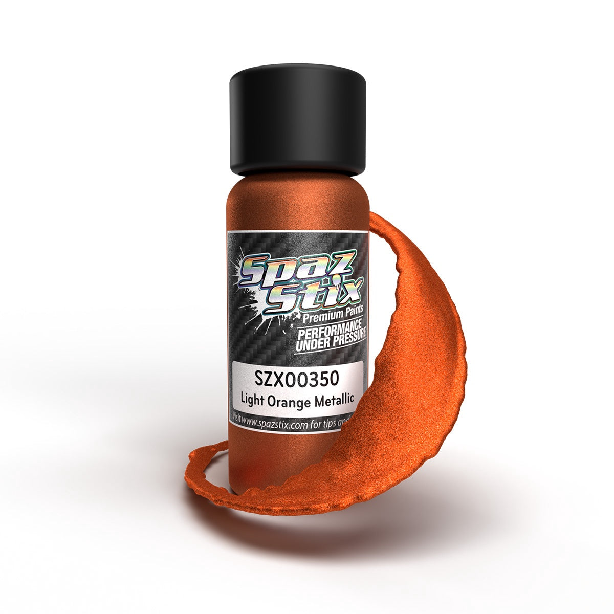 Spaz Stix Light Orange Metallic Airbrush Ready Paint, 2oz Bottle SZX00350